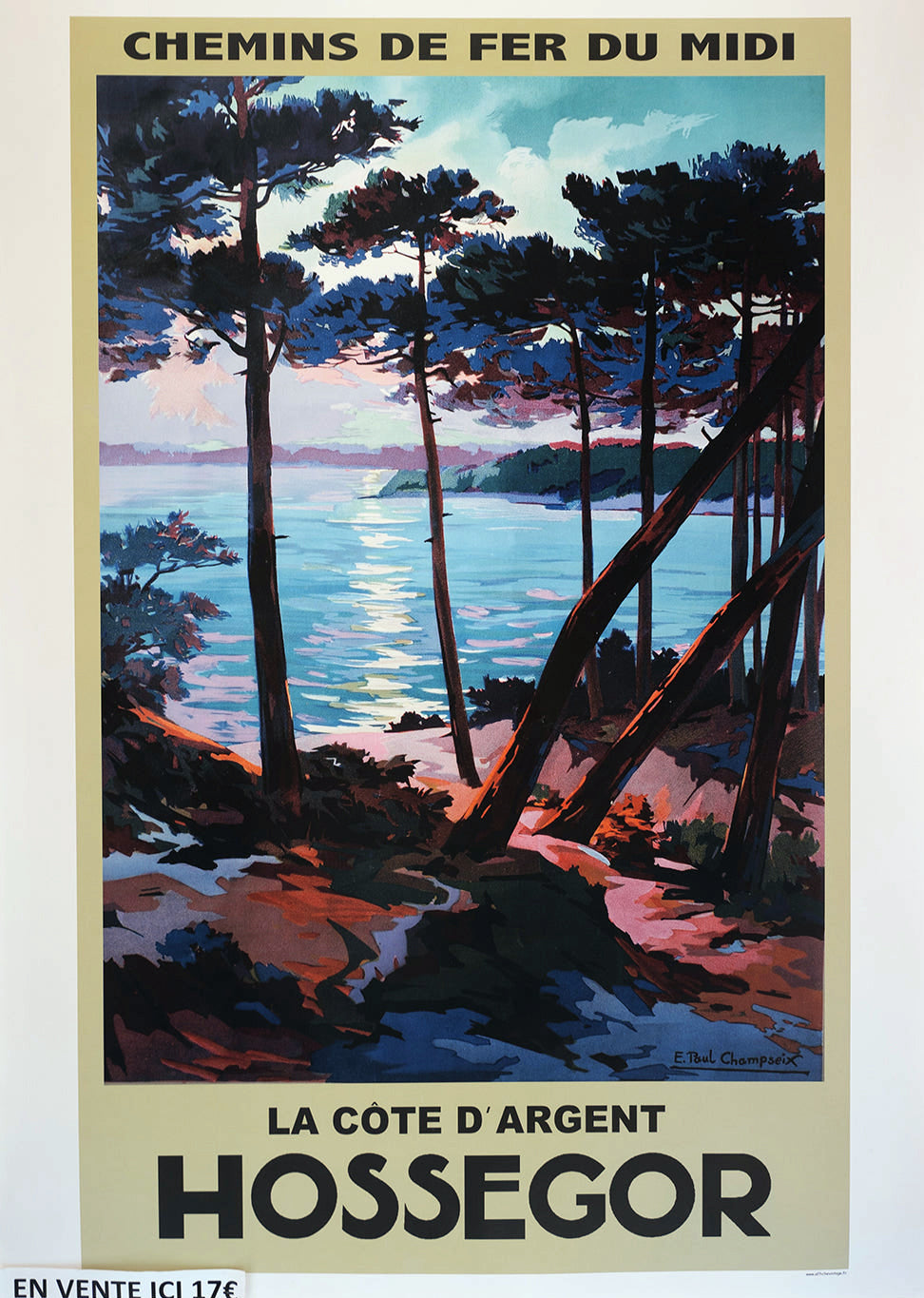 Affiche « Hossegor Chemins de fer du Midi »