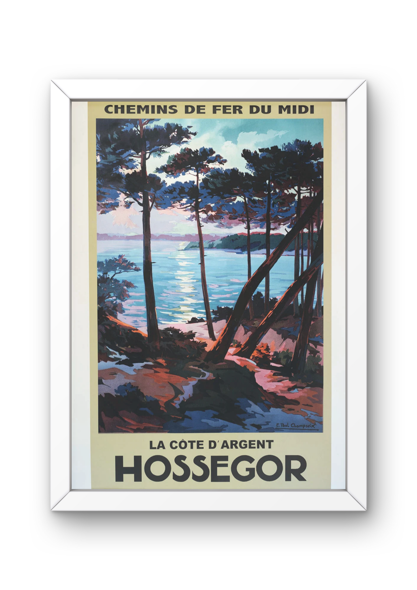 Affiche « Hossegor Chemins de fer du Midi »