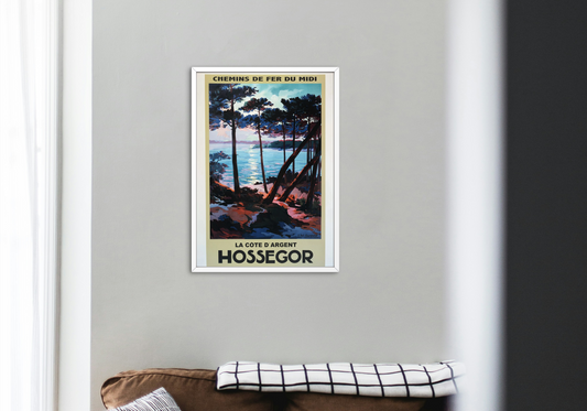 Affiche « Hossegor Chemins de fer du Midi »