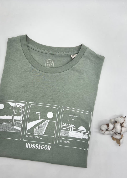 T. shirt Hossegor "Une journée à Hossegor" Homme / artiste Adrien Pinzio