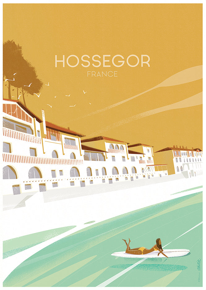 Affiche « Hossegor » La Plage Centrale (sunny)